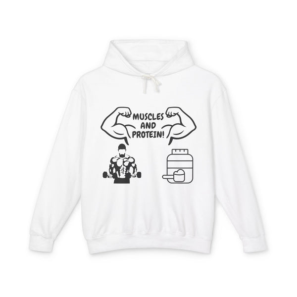 Muscles and Protein Hoodie Printify