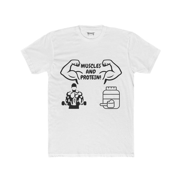 Muscles and Protein athletic fit Tee Printify
